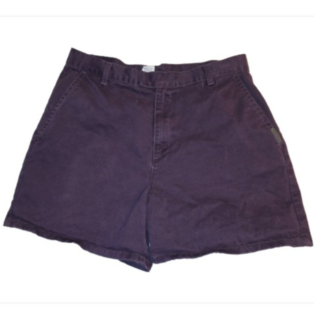 Calvin Klein Shorts Sz 14 Purple 100% Cotton Extended Tab Artsy Casual